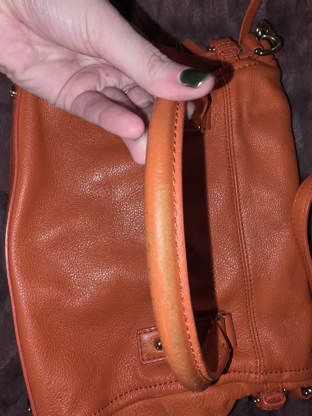 kate spade orange leather shoulder satchel with crossbody strap